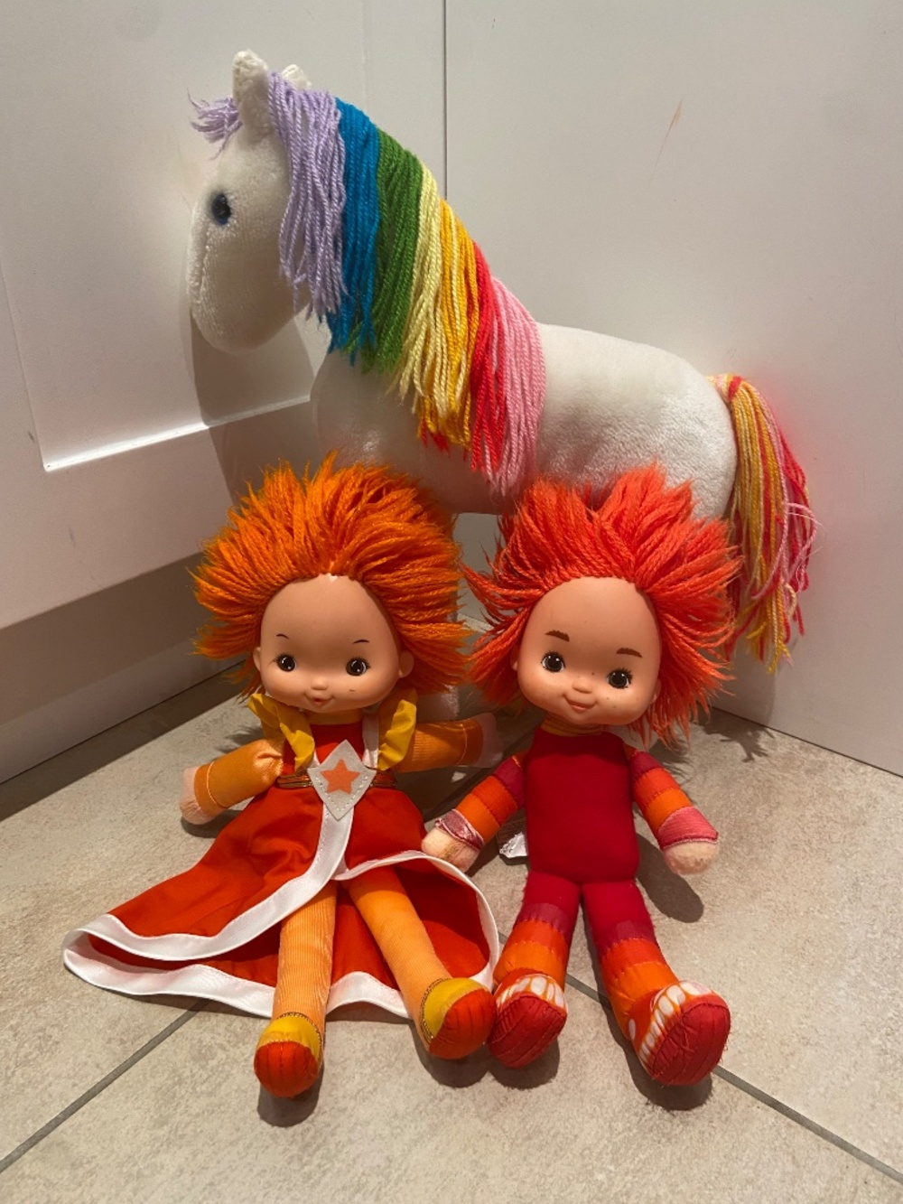 Rainbow brite 1983 Starlite horse, Lala & Butler orange kids CONDITION issues!